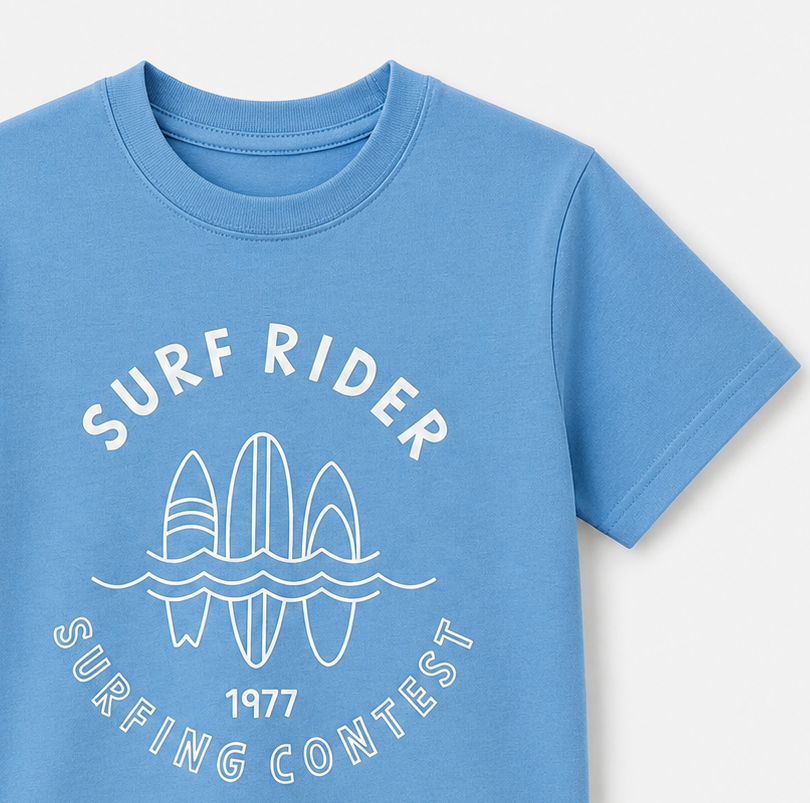 Boys Sky Blue Surf Rider Graphic T-Shirt