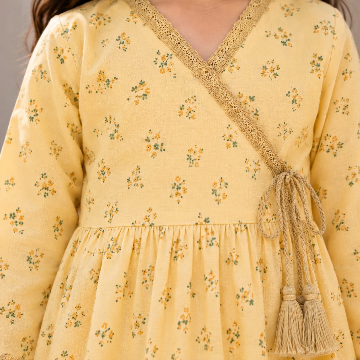 Yellow Floral Printed Kurta & Gharara Set