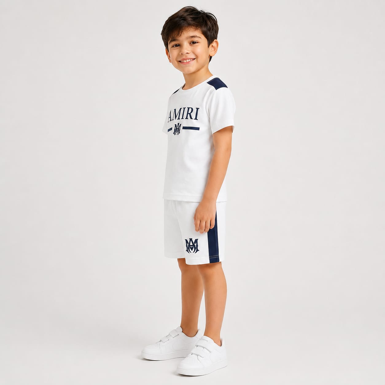 Kids White AMIRI Premium Summer Co-Ord Set