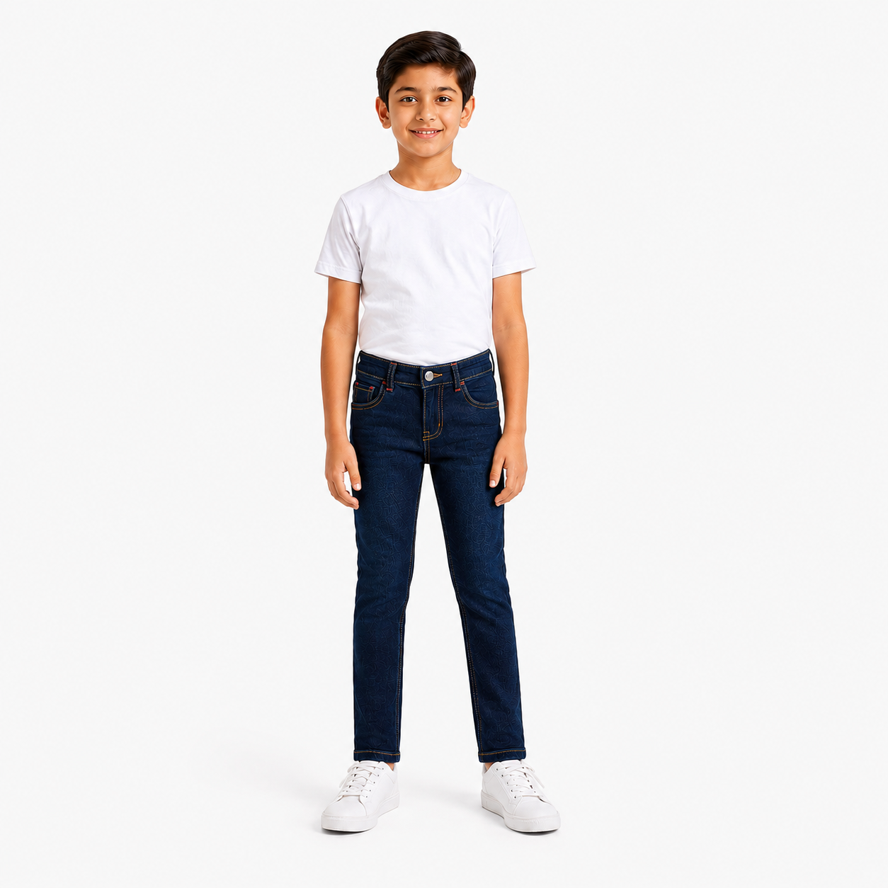 Dark Blue Slim Fit Denim Jeans for Boys