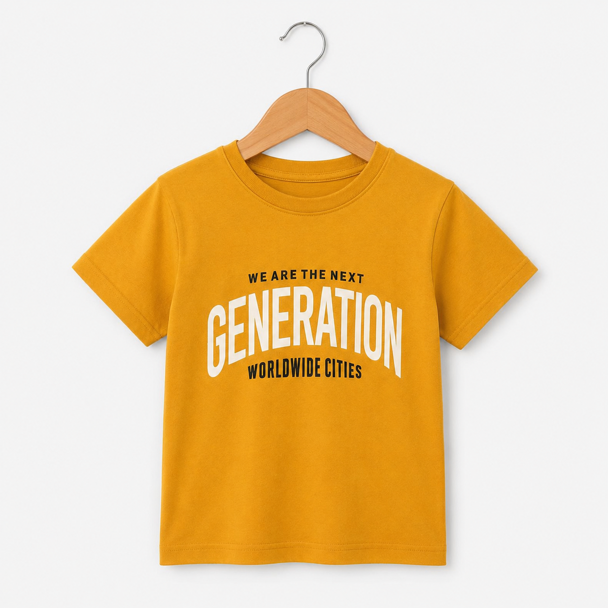 Boys Mustard Yellow Graphic Print T-Shirt