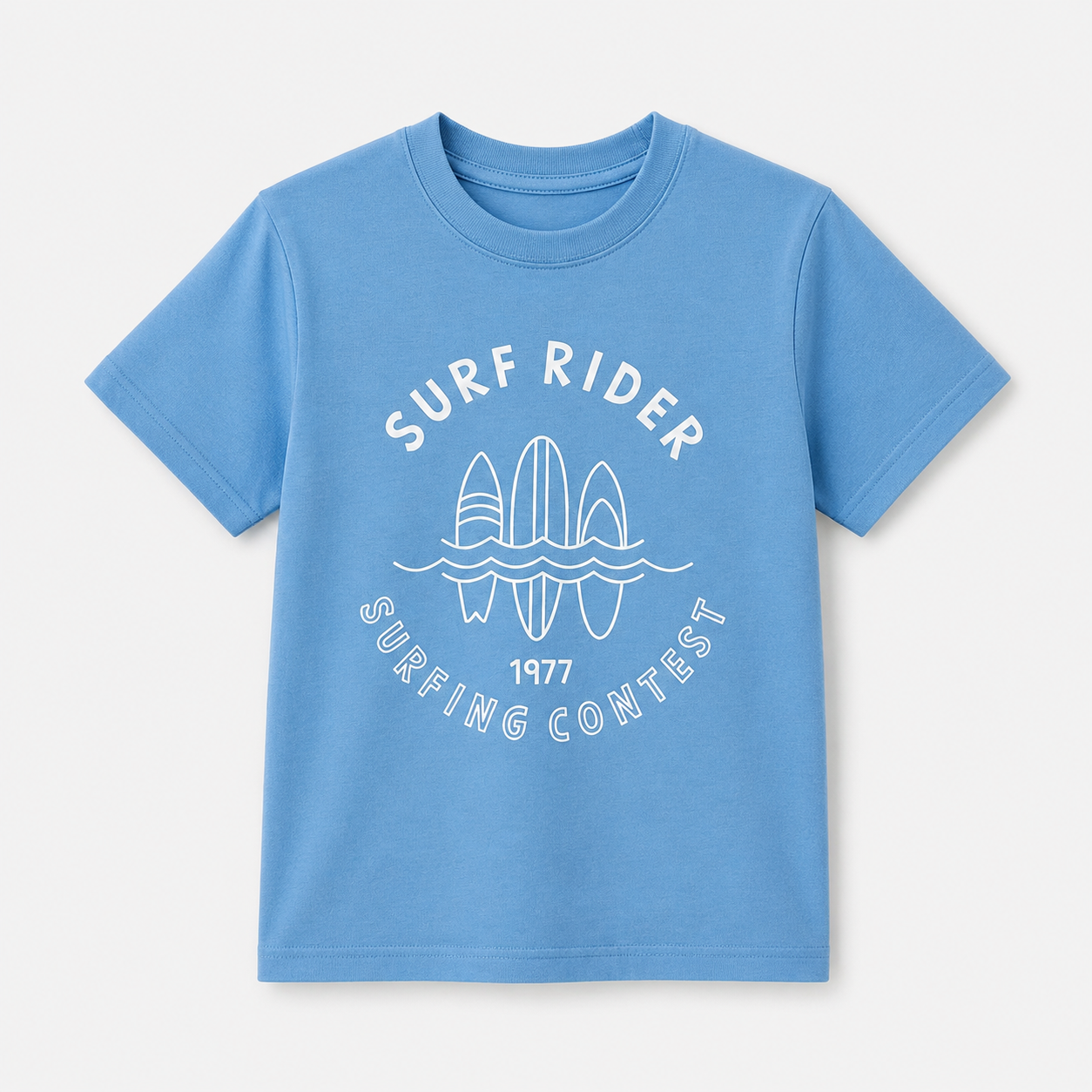 Boys Sky Blue Surf Rider Graphic T-Shirt