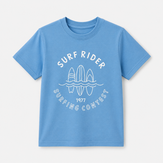 Boys Sky Blue Surf Rider Graphic T-Shirt