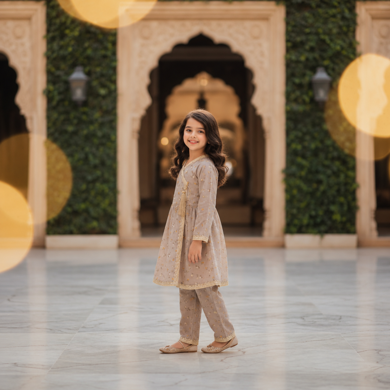 🌸 Pastel Brown Angrakha Set