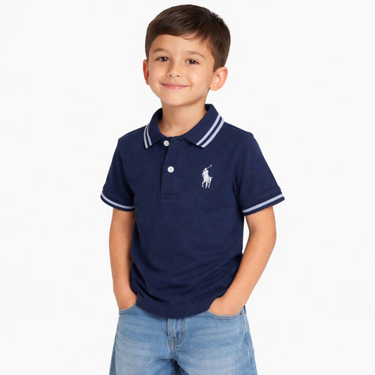 Kids Navy Blue Classic Polo T-Shirt
