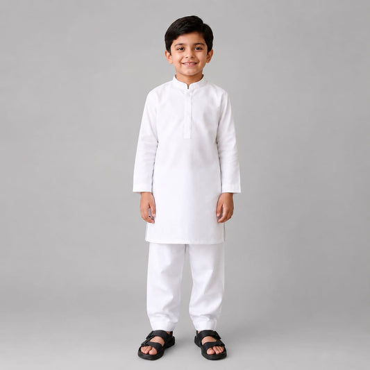 Premium White Cotton Kurta Set