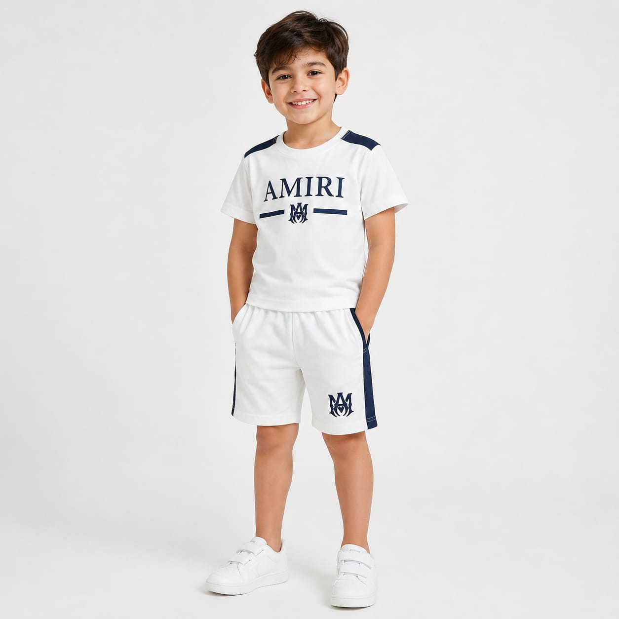 Kids White AMIRI Premium Summer Co-Ord Set