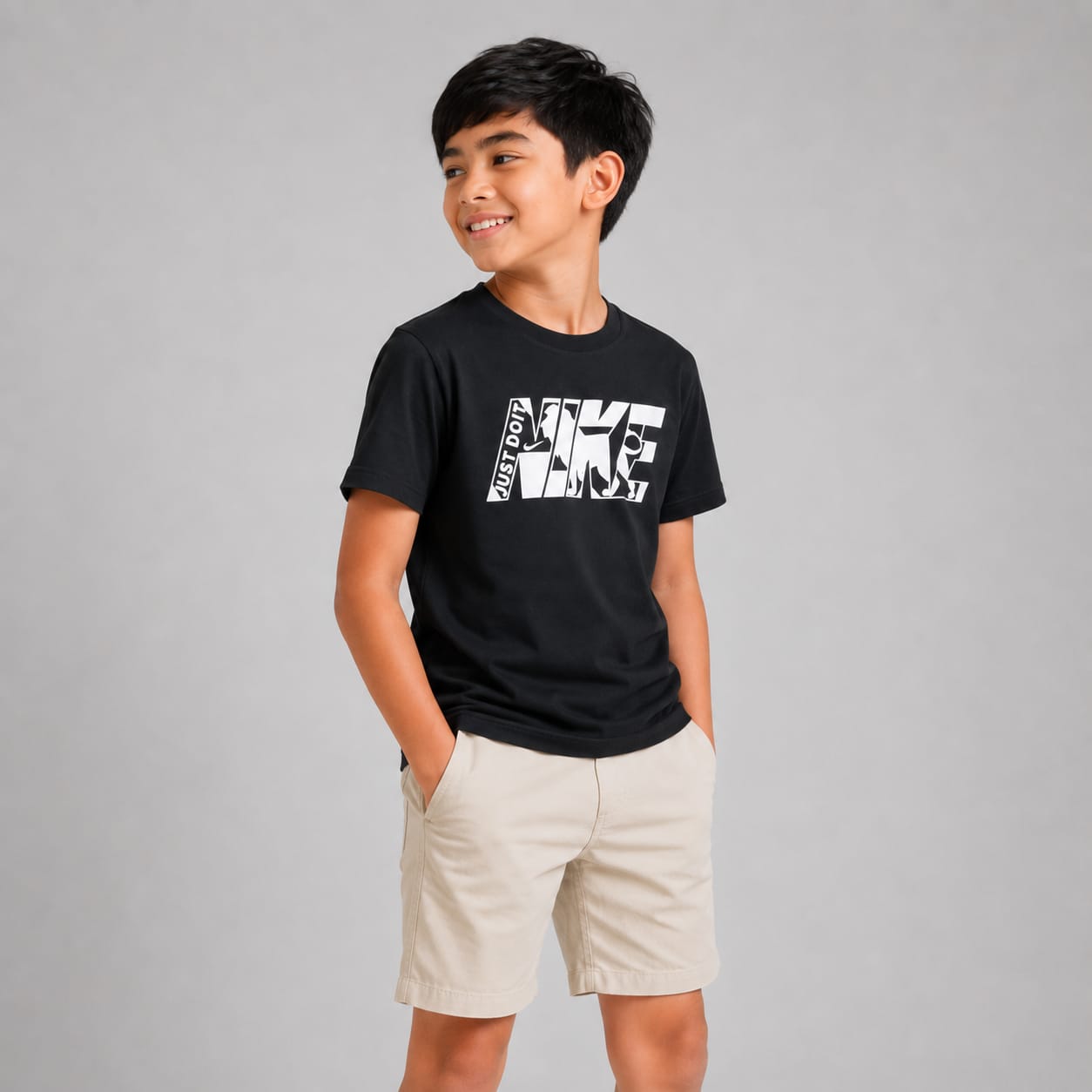 Nike Premium Black Graphic Cotton T-Shirt