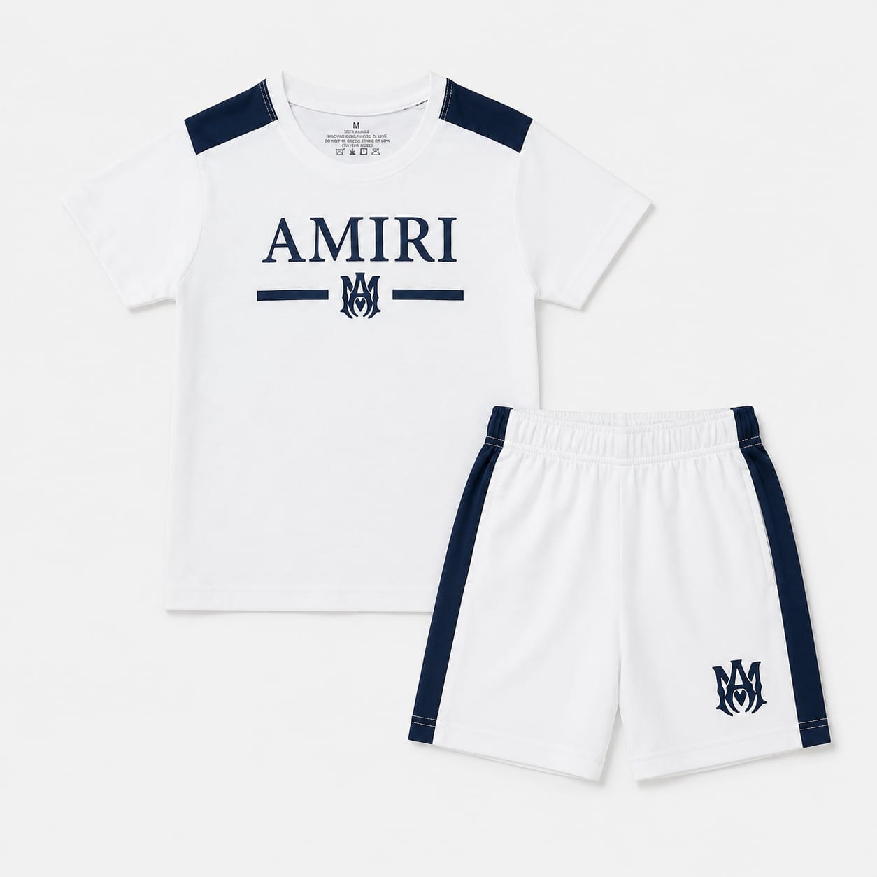 Kids White AMIRI Premium Summer Co-Ord Set